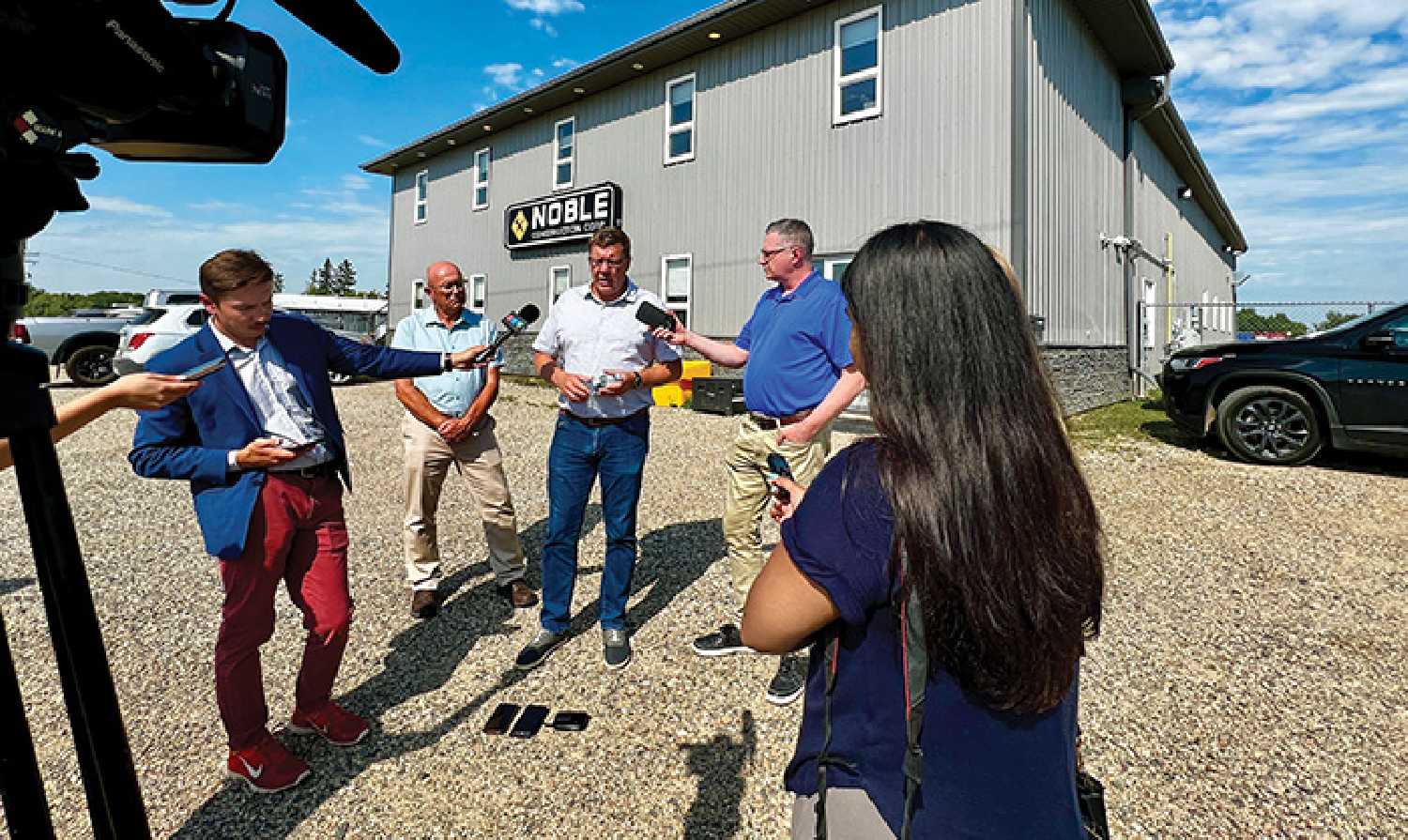 Premier Scott Moe answers a question from the World-Spectators Sierra DSouza Butts about investment to accommodate growth in southeast Saskatchewan.